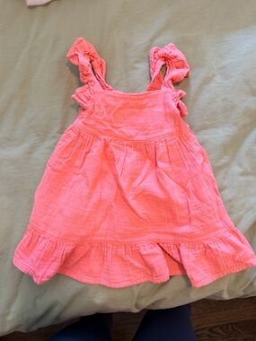 Cat & Jack Coral Ruffle Shoulder Dress